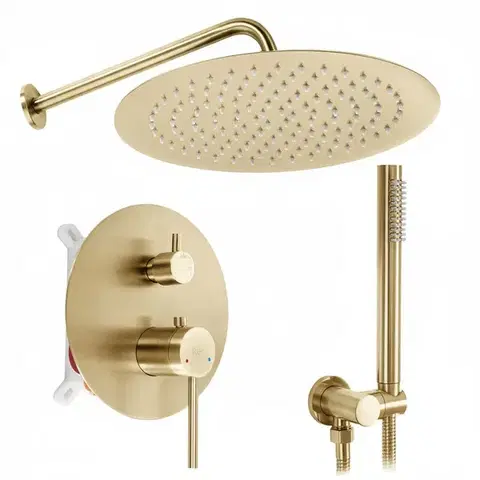Sprchy a sprchové panely REA - Podomietková sprchová sada Foss Clif Brush Gold + BOX REA-P5647