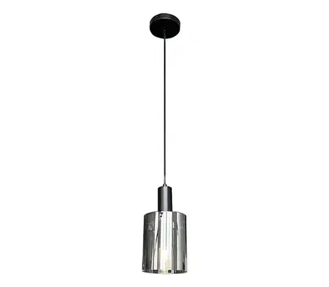 Svietidlá  Luster na lanku ARCADIA 1xE27/60W/230V pr. 13 cm čierna/dymová ML1818