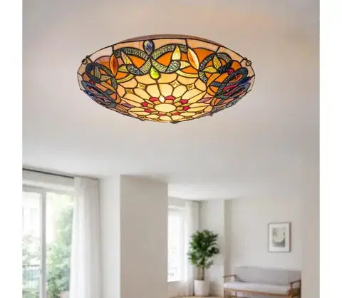 Svietidlá BRILAGI - Tiffany vitrážové stropné svietidlo LUISA 2xE27/60W/230V priemer 40 cm 63072