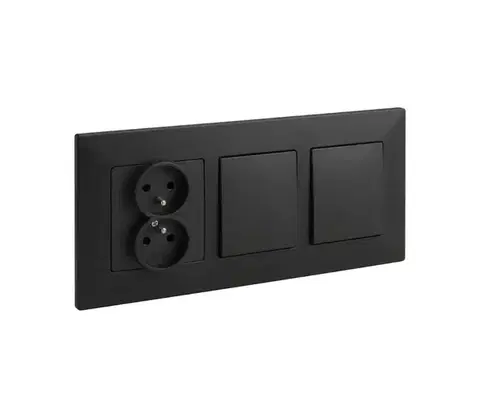 Predlžovacie káble Legrand - Dvojitý jednopólový vypínač č. 1 a dvojitá zásuvka do domácnosti 250 V/16 A NILOE STEP LR0046+LR0034+LR0038+LR0038
