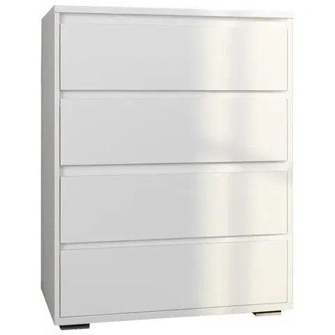 Komody NABBI Lovik CH-800-4DR zásuvková komoda biela