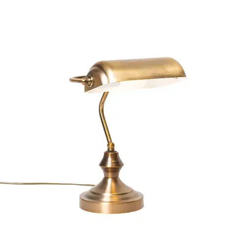 Stolové lampy na písací stôl Klasická stolná lampa/notárska lampa bronzová - Banker
