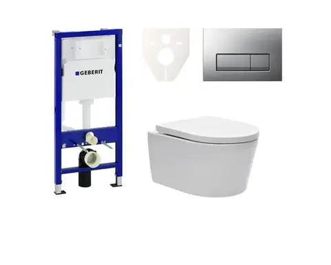 Záchody Cenově zvýhodněný závěsný WC set Geberit do lehkých stěn / předstěnová montáž + WC SAT Brevis SIKOGES6W8 SIKOGES6W8