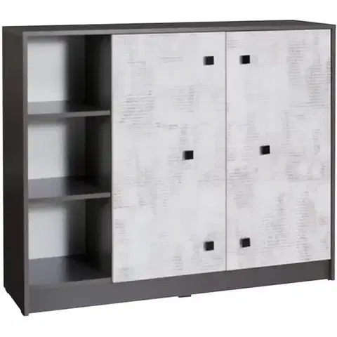Komody do detskej izby Komoda Tommy 9 grafit/enigma