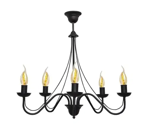 Svietidlá  Luster na lanku MALBO II 5xE14/10W/230V W-2940/5 BK