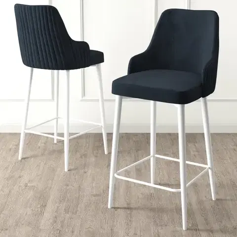 Barové stoličky Bar Stool Set (4 Pieces) Enox - Anthracite, White