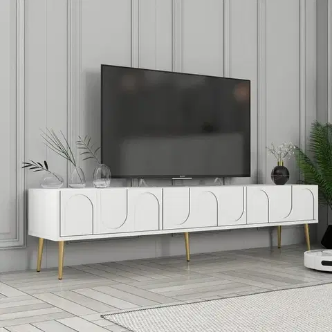 TV stolíky TV stolík Lyon 43 - White, Gold