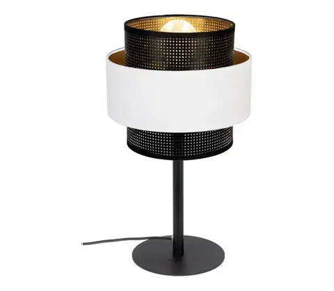 Lampy  Stolná lampa NESS 1xE27/60W/230V čierna/biela 0979