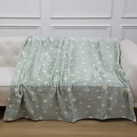 Ozdobné prikrývky Deka Margarétka 130x170 cm zelená