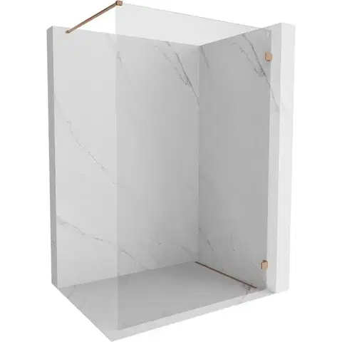 Sprchové dvere MEXEN/S - Lunar Sprchová zástena WALK-IN pravá 100 x 200, transparent 8 mm, meď kartáčovaná 830-100-000-65-00-P