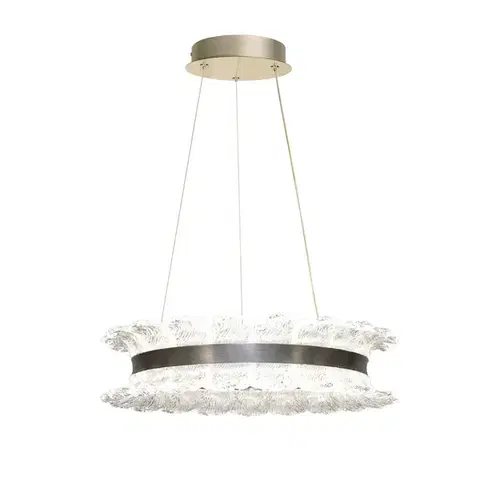 Stropná svetla TOLOSA lampa wisząca satyna nikiel 30W LED 3000, 4500,6500K kryształki bezbarwne