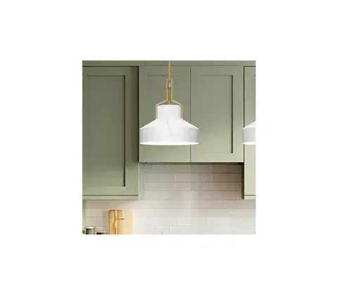 Svietidlá Elstead Quoizel QZ-BRECKEN-2P-AB-ABG - Luster BRECKEN 2xE27/60W/230V zlatý s mramorovým dekorom QZ-BRECKEN-2P-AB-ABG