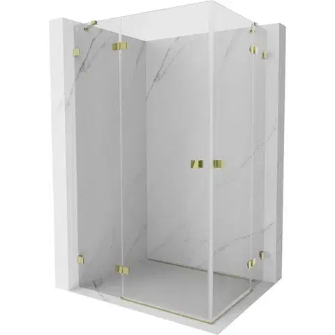 Sprchovacie kúty MEXEN/S - Lunar Duo sprchovací kút dvere krídlové 120 x 115, transparent, zlato 834-120L-115P-50-00