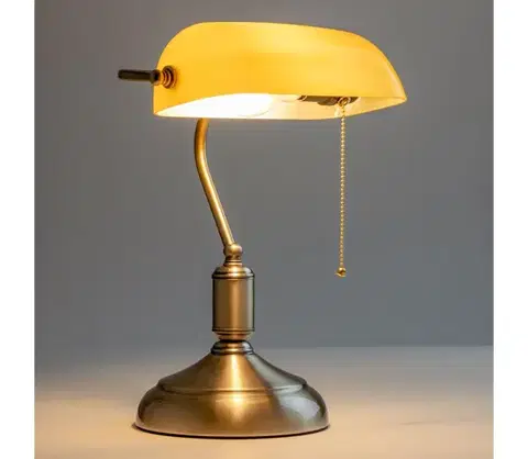 Lampy Brilagi - Stolná lampa BANK OFFICE 1xE27/60W/230V mosadz/oranžová L352-HN/MOS