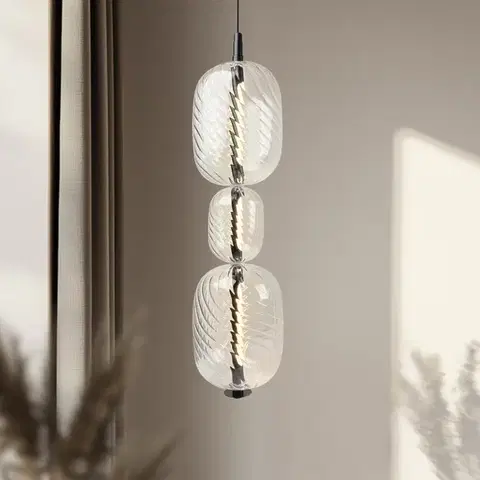 Stropná svetla PLAYA lampa wisząca czarny 12W LED 3000K klosz bezbarwny