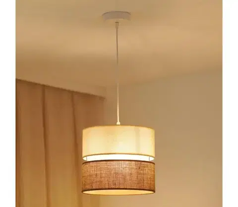 Svietidlá BRILAGI - Luster na lanku ROYAL YUTE 1xE27/15W/230V pr. 25 cm béžová/krémová 609630