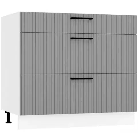 Kuchynské skrinky stojace Skrinka do kuchyne  Kate d90pc s/3 šedá mat