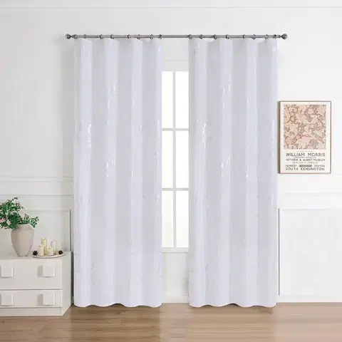 Záclony do obývačky Záclona na páske Lena silver RP499 140x245 cm