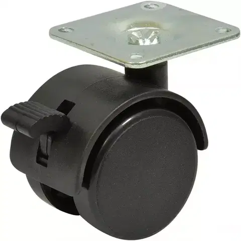 Príslušenstvo k nábytku Nábytkové koliesko 40 mm/25 kg s doštičkou, brza