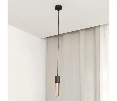 Svietidlá  Luster na lanku MELODY 1xE27/15W/230V čierna W-KM 1116/1 BK-B