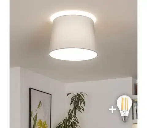 Svietidlá BRILAGI - LED prisadené stropné svietidlo CERIA 1xE27/40W/230V priemer 30 cm sivá BG3988+EG781036