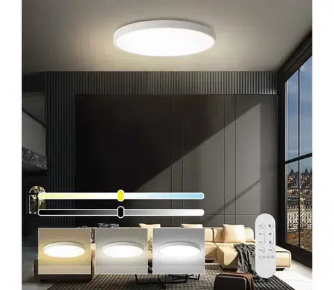Svietidlá  NEO 07315L-LED Stmievateľné stropné svietidlo SEMPLICI 96W/230V priemer 80 cm Wi-Fi Tuya biela + diaľkový ovládač 07315L