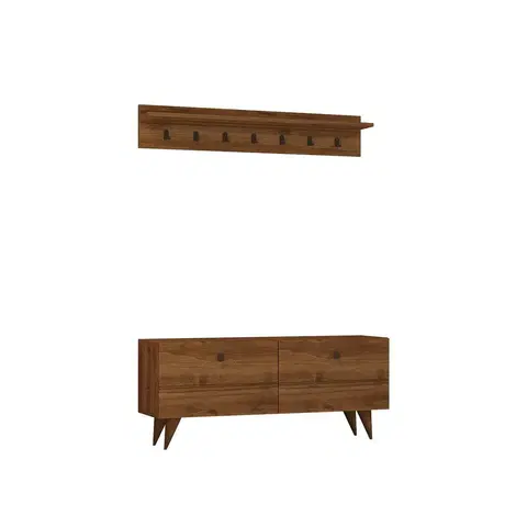 Nemý sluha Nástenný vešiak s botníkom Rupa Walnut