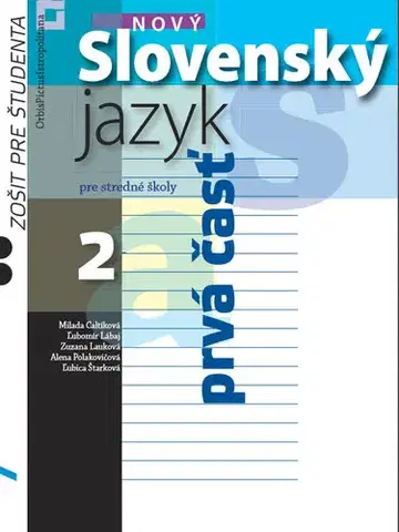 Slovenský jazyk Nový Slovenský jazyk pre SŠ 2 – Zošit pre študenta 1. časť - Milada Caltíková,Kolektív autorov
