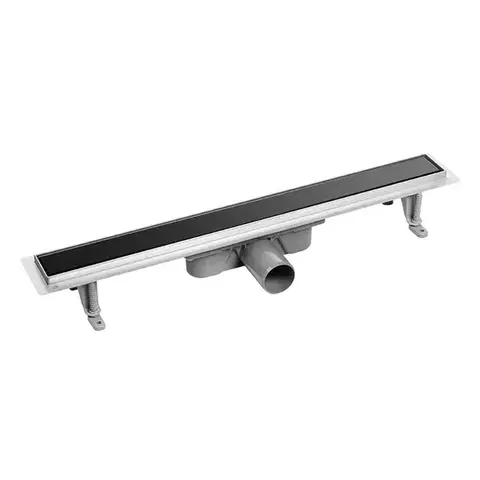 Sprchovacie kúty Laveo - Basso - sprchový žľab 90 cm, čierná sklo COB_790S