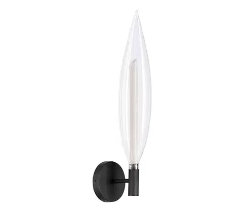 Svietidlá  Nástenná lampa NORDIC 1xG9/5W/230V čierna/priehľadná 21-55156