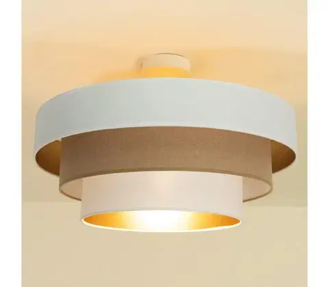 Svietidlá  Prisadené stropné svietidlo WENTA 1×E27/60W/230V, Ø 50 cm, béžové/juta H0053