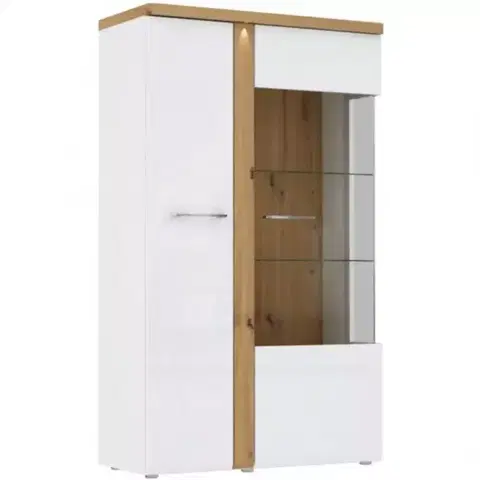 Vitríny a regály do obývačky Vitrína Tuluza TUZV621B biela/artisan