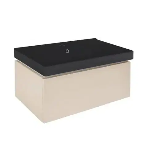 Kúpeľňový nábytok Kúpeľňová skrinka s umývadlom SAT Feel 80x30x46 cm pieskovo béžová mat SATFEEL80BEU1MB SATFEEL80BEU1MB