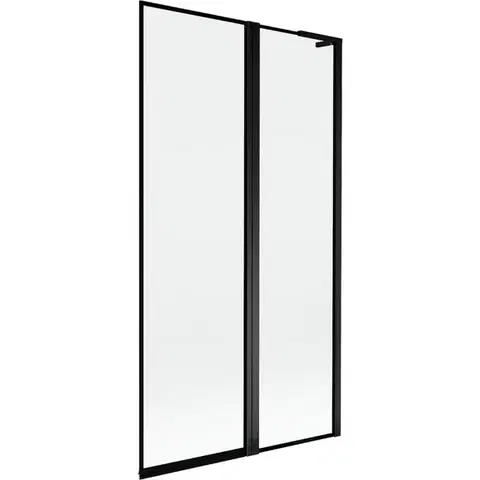 Sprchové dvere MEXEN/S - Mist L vaňová zástena 2-krídlová pravá 100 x 150, čierna okraj, čierna 8A9L-100-011-70-70-P