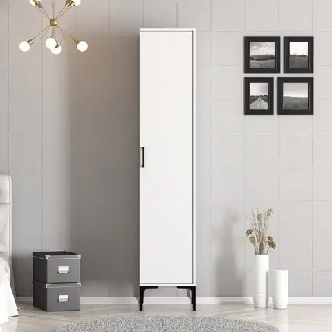 Šatňové skrine Šatníková skriňa Kumsal S - White