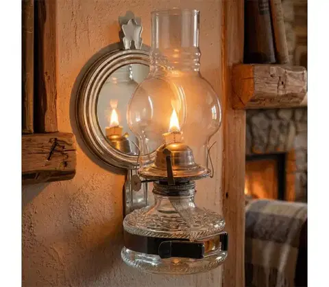 Lampy BRILAGI - Petrolejová lampa so zrkadlom MERLIN čierny chróm 8590828169277