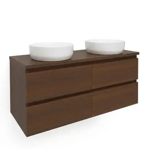 Kúpeľňový nábytok Kúpeľňová skrinka s krycou doskou SAT B-Way 119x50x45 cm orech mat BWAY2120NUTDESK BWAY2120NUTDESK