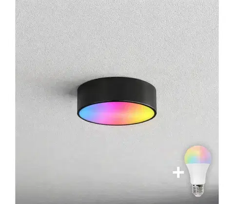 Svietidlá BRILAGI - LED RGBW stmievateľné kúpeľňové stropné svietidlo CLARE 1xE27/12W/230V IP54 čierna BG0819+AI0819