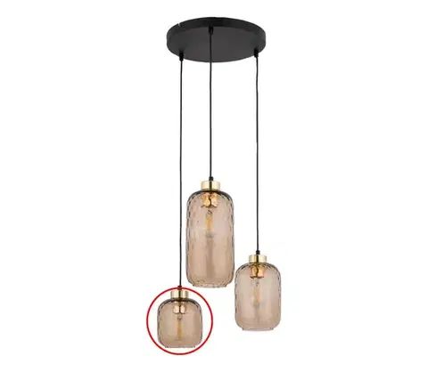 Lampy  Náhradné sklo k lustru KARO E27, priemer 14 cm, dymovo-hnedé 7703