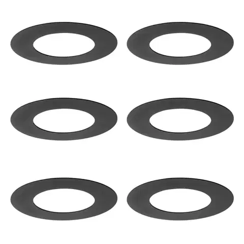 Zapustené svietidlá Sada 6 čiernych dištančných podložiek pre zapustené bodové svetlá 7,5 - 13 cm - Spacer