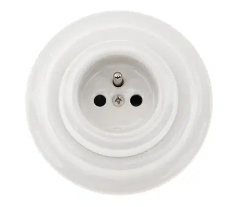 Predlžovacie káble Reblig - Porcelánová retro domová zásuvka s rámčekom 250V/16A biela RGR52AF-W