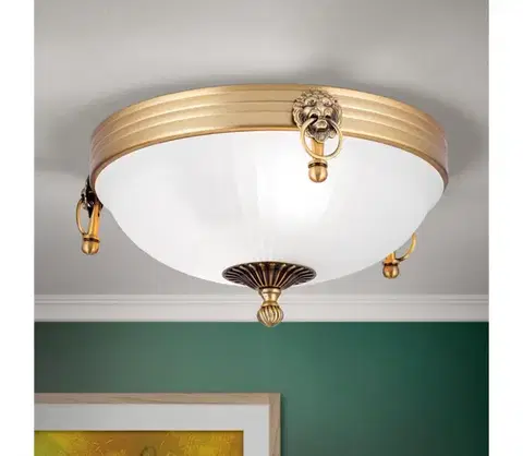 Svietidlá Orion DL 7-522/31 - Stropné svietidlo ROCCA 2xE27/60W/230V pr. 31 cm bronz/biela DL 7-522/31 bronze