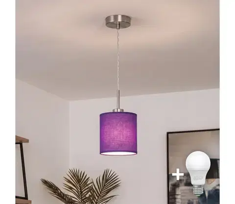 Svietidlá BRILAGI - LED Luster na lankách NUBILA 1xE27/60W/230V pr. 14 cm fialová EG32515+BG1580