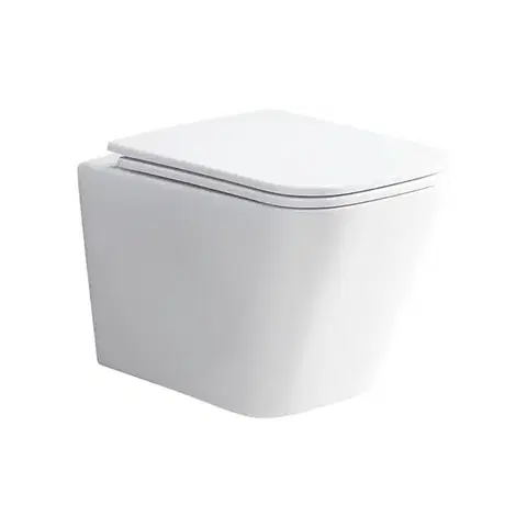 Doplnky do kúpeľne Mereo WC závesné kapotované, Smart Flush RIMLESS, 490x340x350, keramické, vr. sedátka CSS118S VSD83T1