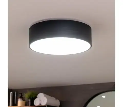 Svietidlá BRILAGI - Kúpeľňové stropné svietidlo POOL 3xE27/15W/230V pr. 40 cm IP54 čierna FG-R400-E27-BLK
