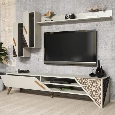 Obývacie steny TV skrinka / Obývacia stena Beril - Cream