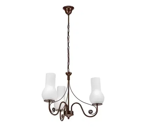 Svietidlá BRILAGI - LED Luster na reťazi COTTAGE 3xE14/40W/230V hnedá/biela BG1510+3xBG2270
