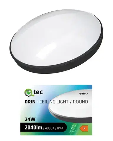 LED stropnice Stropná lampa QTEC 24W 4000K čierna