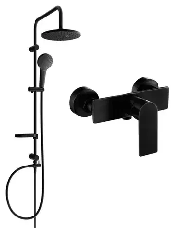 Sprchy a sprchové panely MEXEN/S - Erik sprchový stĺp vrátane sprchovej batérie Alfa, čierna 745740205-70