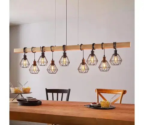 Svietidlá Eglo 44077 - Závesný luster na lanku TOWNSHEND 9xE27/60W/230V 44077